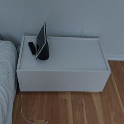 White Small One Drawer Nightstand Great If Your Bed Is On The Floor