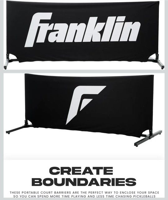 Franklin Sports Portable Pickleball Court Barriers - (3) Court Dividers for Outdoor Pickleball Courts - 5' x 2' Foot Easy Assemble Metal Barriers