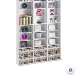 Media Storage Cabinet, 9-Layer DVD Shelf Holds 756CDs, Adjustable CD Shelves 27 Compartments, Protects & Organizes Music, Movie, Video Games or Memora