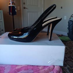 Kate Spade Black Patent Leather Slingback Pumps Size 9