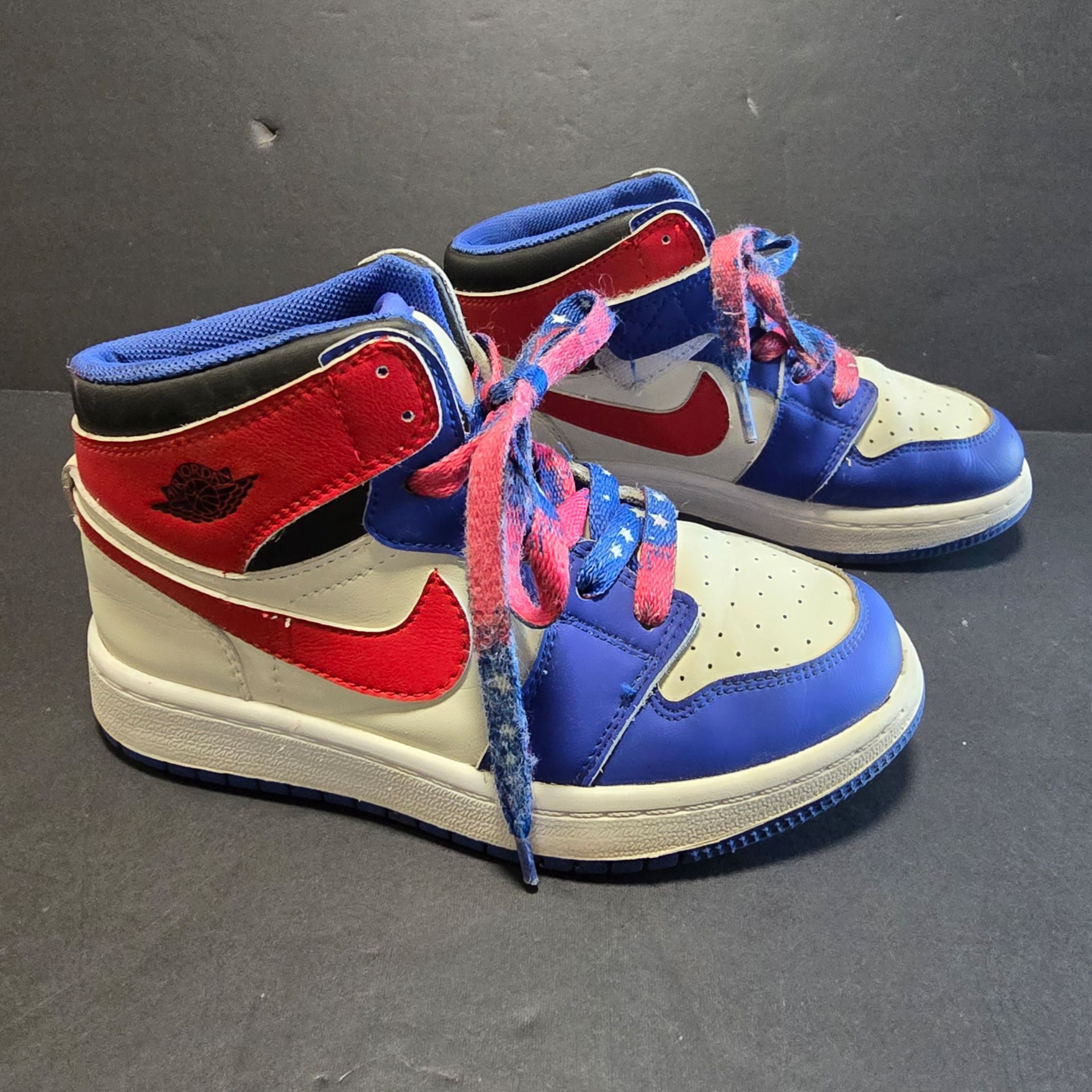 Nike Air Jordan 1 Shoes Kids Size 12C Red White Blue Patriotic Stars AR20501