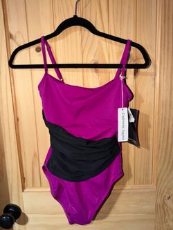 MAGICSUIT by Miraclesuit Women’s One-Piece Swimsuit Fuchsia Pink Black Tummy Control