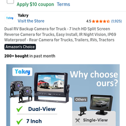 Truck RV back up camera