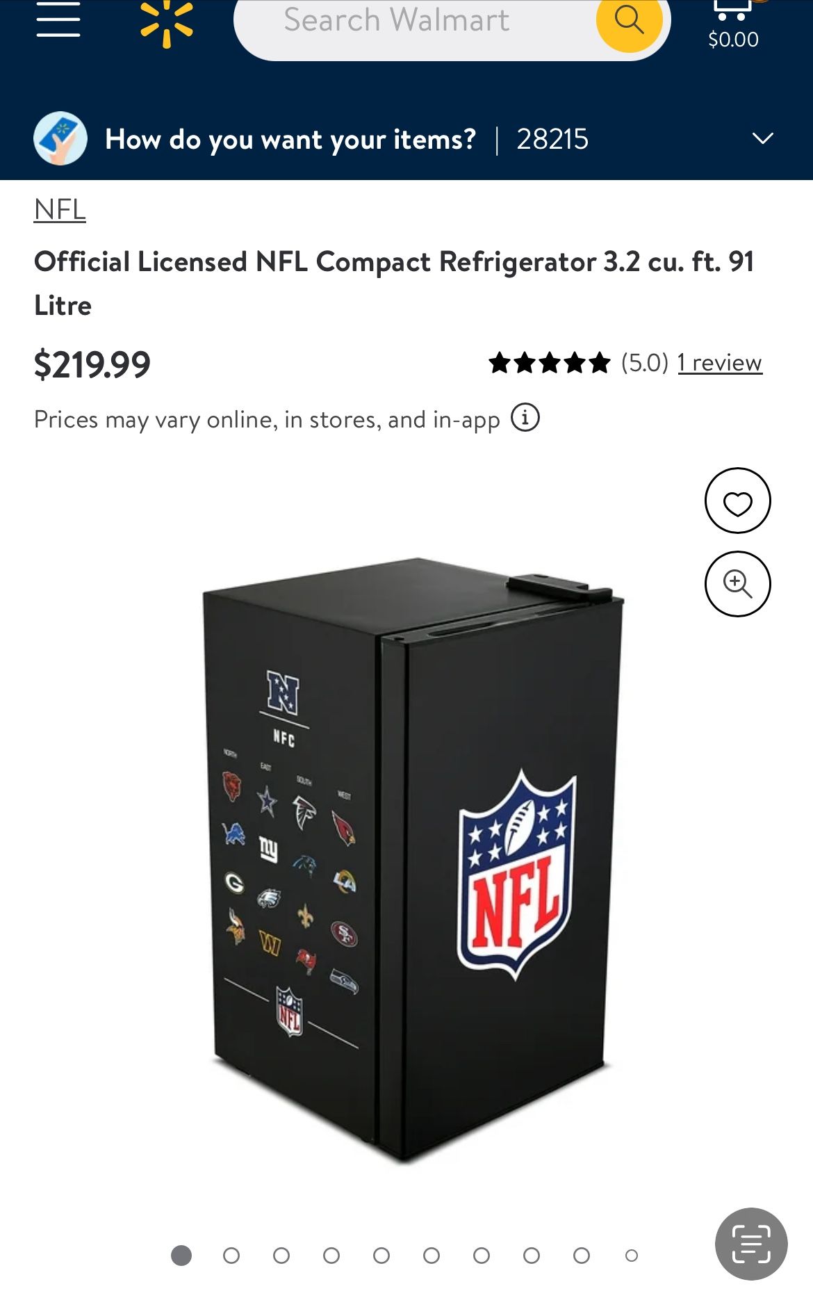 Brand New NFL 3.2 Cubic Ft Compact Fridge