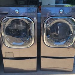 LG HE STEAM WASHER ELECTRIC STEAM DRYER SET WORKS GREAT CAN DELIVER ANYWHERE 