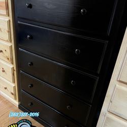 Black Jumbo Pinewood Negro Chest Real Wood 