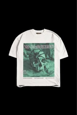 Civil Regime Crawling Out FMR Tee in Bleached Ivory (Sizes M & L available)