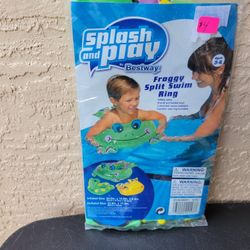 NEW...FROGGY SPLIT SWIM RING FOR POOL...AGES 3+