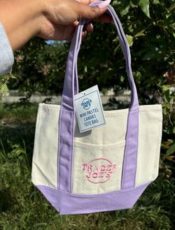 Trader Joe's Mini Pastel Canvas Tote Bag