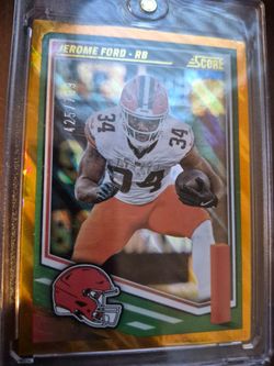 Jerome Ford Score Gold Prizm #425/769 Football Card