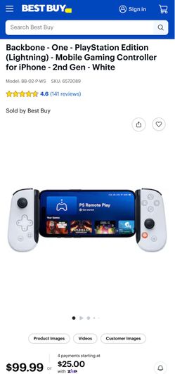 Backbone One PlayStation Edition Controller for iPhone Lightning White 2ndGenNew