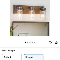 classy leaves Farmhouse Bathroom Light Fixtures, 3-Light Vanity Lights for Bathroom with Clear Textured Glass, Rustic Bathroom Lights Over Mirror