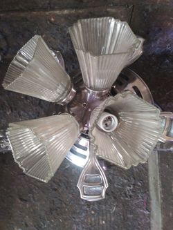 Square lights cieling fan 4 blades