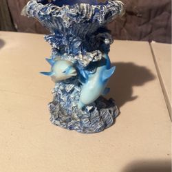 Dolphin candle holder