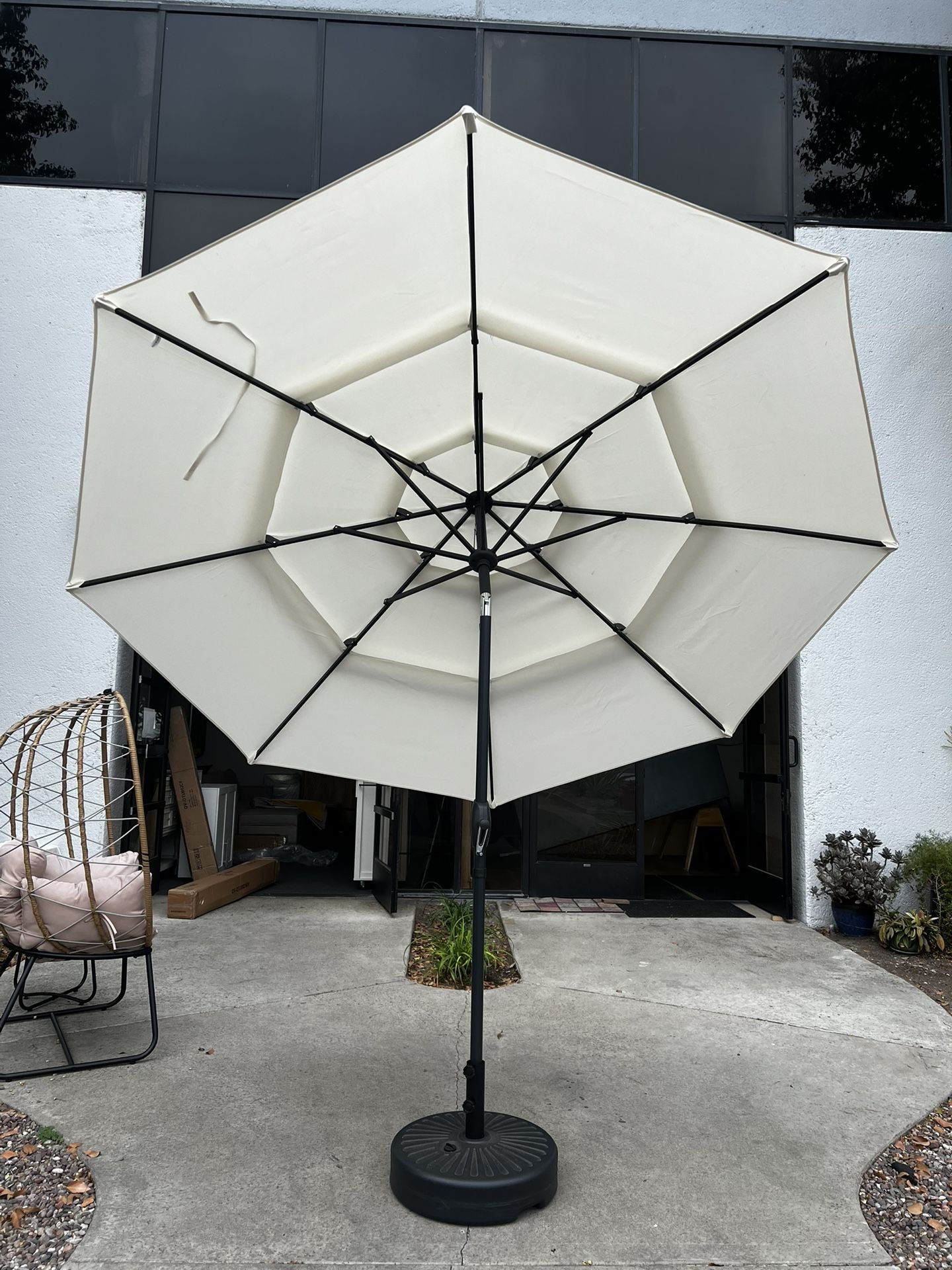 13 foot round patio umbrellas Treasure Garden 13-ft Outdoor Patio Umbrella with Lux Lighting, Octago