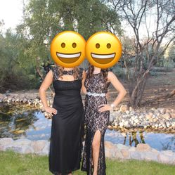 Black R & M Richards Long Formal Dress (Size 14)