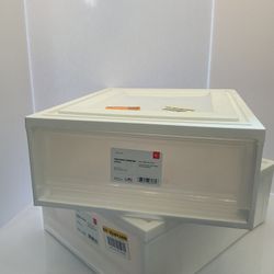 IRIS White Stackable Plastic Storage Storage drawer 7-Inches H x 15.75-Inches W x 19.63-Inches D 