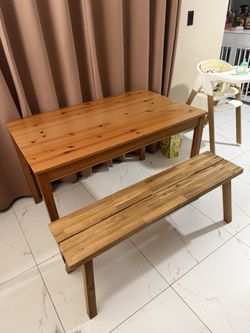 Wooden Dinning Table & Bench