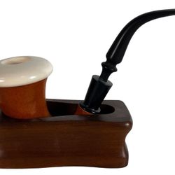 Meerschaum gourd Decatur With Stand Calabash Pipe Bowl Sherlock Holmes Tobacco 