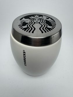 Starbucks 2011 White Coffee Canister Tea Sugar Cookie Jar