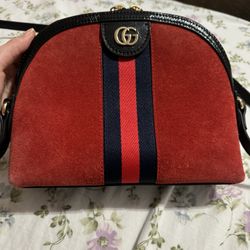 Gucci Ophidia Red Suede Shoulder Bag!! For Best Price My Ladies!!