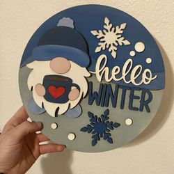 Small Hello winter sign 