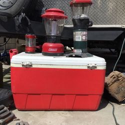 Ice Chest Cooler, Camping Lights, Coleman ,lantern 