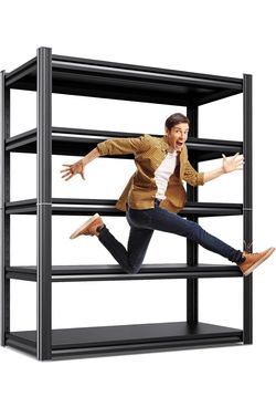 71.2''H Storage Shelves, 2500lbs Garage Shelving,Adjustable Heavy Duty Shelving Unit,5T Tall Garage Shelves，Metal Standing Shelf Units,Utility Rack Fo