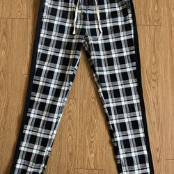 MENS VICTORIOUS PLAID SKINNY JOGGERS 2XL