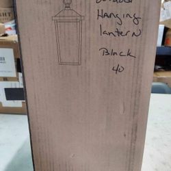 LNC Outdoor Hanging Pendant Light Fixture In Black, Few Available 