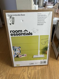 New 25lb Steel Patio Umbrella Base – White, $23