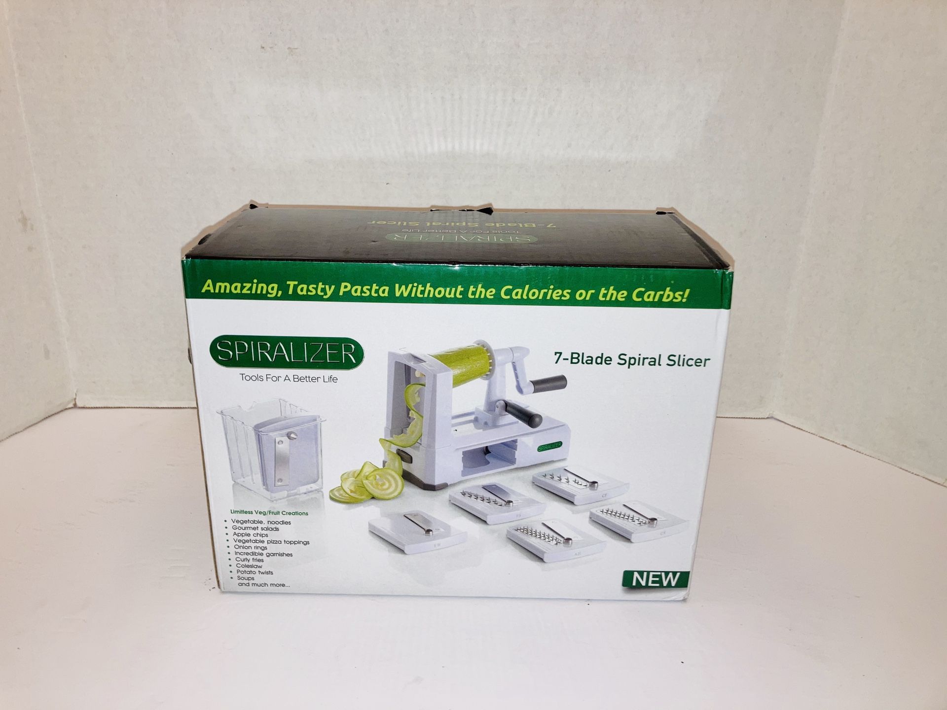 Brieftons 7-Blade Vegetable Spiralizer Strongest-and-Heaviest Duty Vegetable Spiral Slicer, Best Veggie Pasta Spaghetti Maker for Low Carb/Paleo/Glut