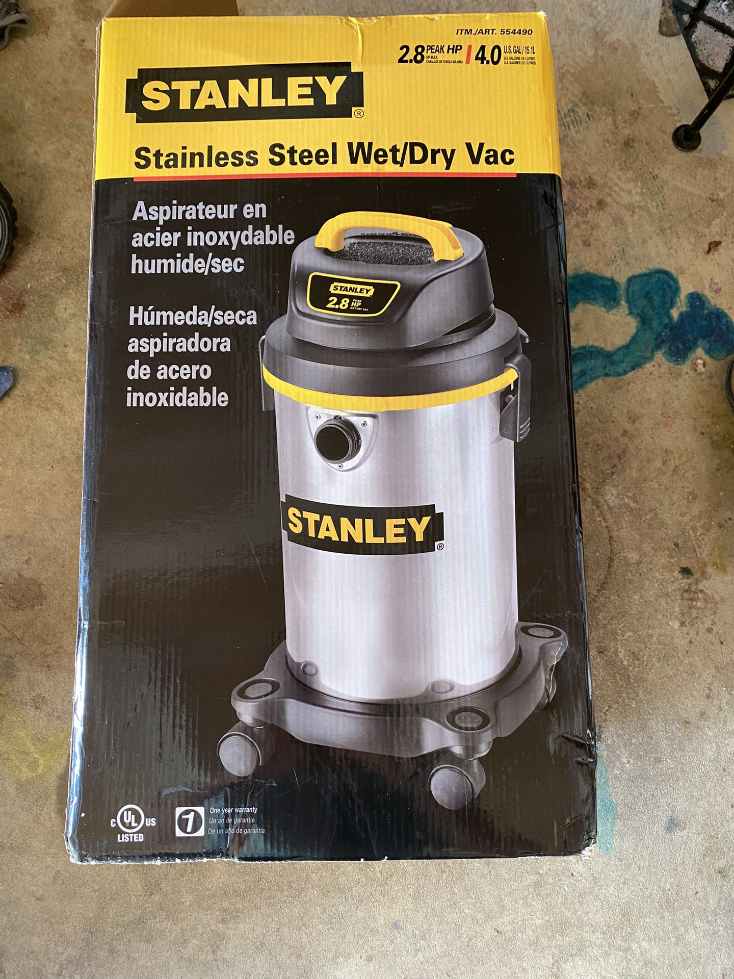 Stanley Sl18129 Wetdry Vacuum 4 Gallon 4 Horsepower Stainless