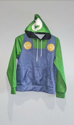 Luigi Costume Hoodie Pullover Sweatshirt Size 6/8