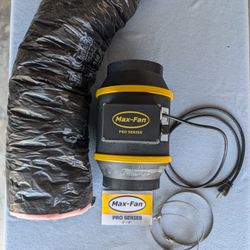 6 Inch Max Fan with Claps And Insulated Ducting