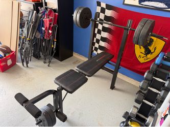 Cap Bench Press & Weights set (100lbs + adjustable bench)