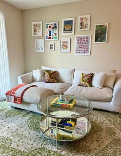 White Couch with Ottoman