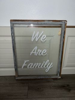 We Are Family Rustic Window Frame Sign