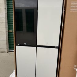 New Fridge Samsung Bespoke Standard Depth In White Glass With Beverage Center