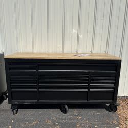 HUSKY 72 in x 24 in Rolling Toolbox w Adjustable Height Matte Black