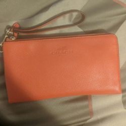 Red coach wristlet wallet