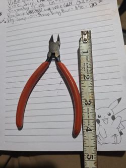 4 in snap-on vtg Diagonal Cutting Pliers Red Handles