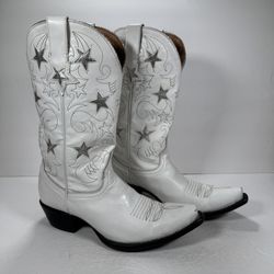 Idyllwind White Leather Star Gazer Snip Toe Western Cowgirl Boots Size 9B