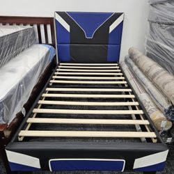 Twin Bed Blue Ranger Platform Bed Frame Special 1pc