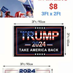 Trump Flags 3ft X 2ft $4