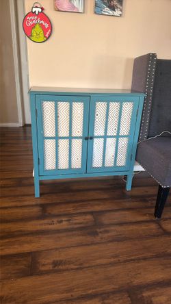 Two Teal Blue Cabinets 