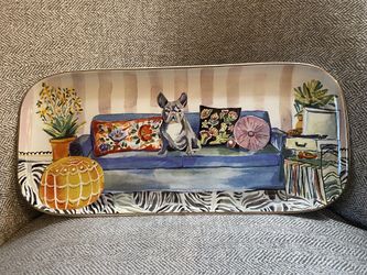 French Bulldog on a Porcelain Serving Tray