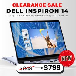 💻 Dell Inspiron 14 2-en-1 Pantalla Táctil (Nuevo) – $799 o $1 de Entrada | Ahorra $150 + Garantía Hasta 1 Año 🔥