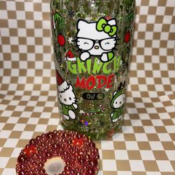 16oz Glass Glitter Cup 