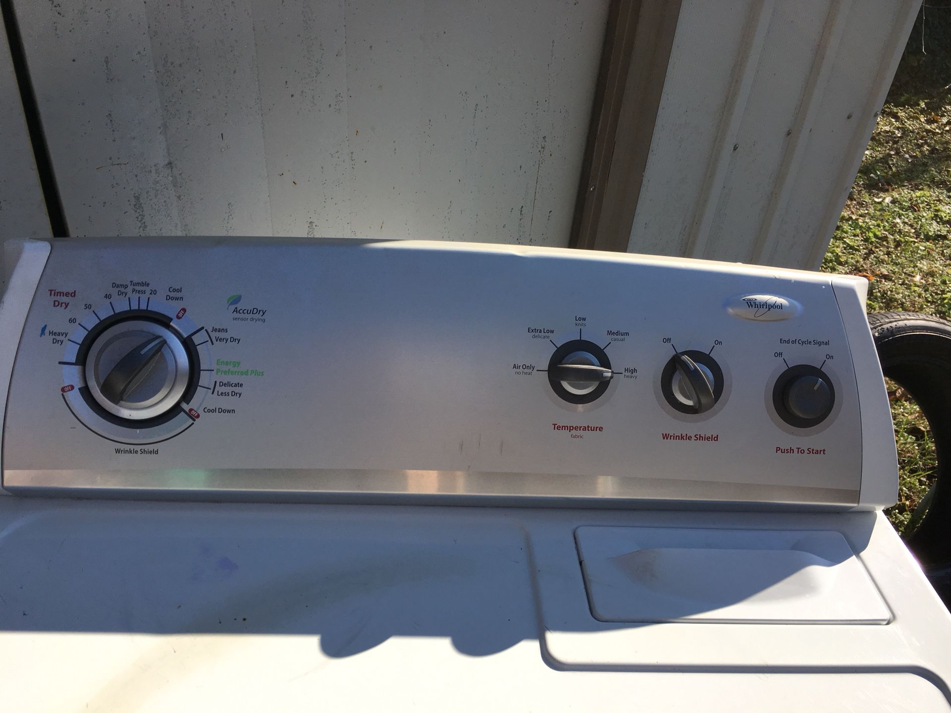 Whirlpool washer and dryer machine, sensor drying.